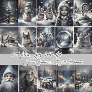 psd etsy copia Quiet Woods – Printable Junk Journal Kit