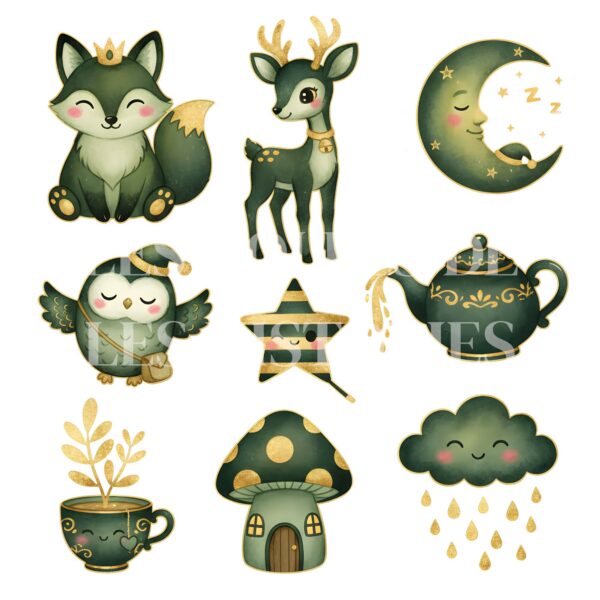 Green & Gold Fashion Girls